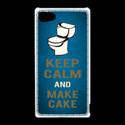 Coque Sony Xperia Z5 Compact Keep Calm and Make cake Bleu