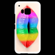 Coque HTC One M9 Bouche Arc en Ciel