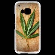 Coque HTC One M9 Feuille de cannabis sur toile beige