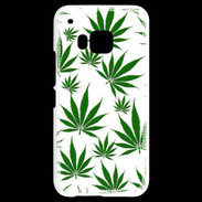Coque HTC One M9 Feuille de cannabis sur fond blanc