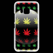 Coque HTC One M9 Effet cannabis sur fond noir