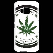 Coque HTC One M9 Grunge stamp with marijuana leaf