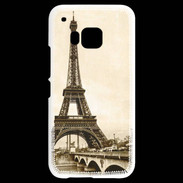 Coque HTC One M9 Tour Eiffel Vintage en noir et blanc