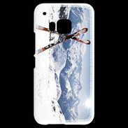 Coque HTC One M9 Paire de ski en montagne