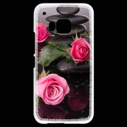 Coque HTC One M9 Rose et Galet Zen