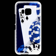 Coque HTC One M9 Poker bleu et noir