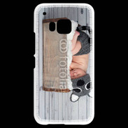 Coque HTC One M9 Bébé dormant avec chapeau tête de chat