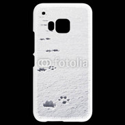 Coque HTC One M9 Traces de pas d'animal dans la neige