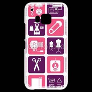 Coque HTC One M9 Fond symboles couturière