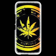 Coque HTC One M9 Grunge stamp with marijuana leaf