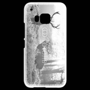 Coque HTC One M9 Cerf en noir et blanc 150