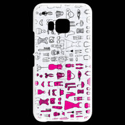 Coque HTC One M9 Fond fashion rose 3