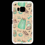 Coque HTC One M9 Fond fashion vert et marron