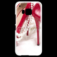 Coque HTC One M9 Escarpins rouges et perles