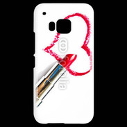 Coque HTC One M9 Coeur avec rouge à lèvres
