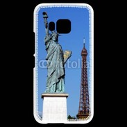 Coque HTC One M9 Statue de la liberté et tour Eiffel