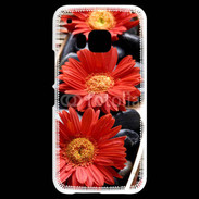 Coque HTC One M9 Fleurs Zen rouge 10