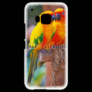 Coque HTC One M9 Couple d'oiseaux colorés