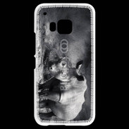 Coque HTC One M9 Rhinocéros noir et blanc