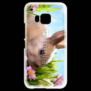 Coque HTC One M9 Lapin et fleurs