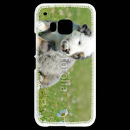 Coque HTC One M9 Chiot blanc et gris 1