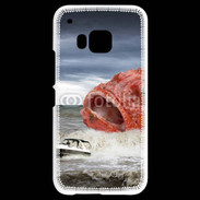 Coque HTC One M9 Enorme poisson chassant bateau de pêcheurs