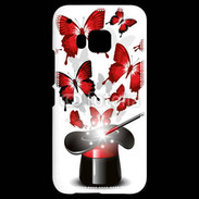 Coque HTC One M9 Papillons magiques rouges