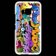 Coque HTC One M9 Graffiti seamless background. Hip-hop art