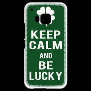 Coque HTC One M9 Keep Calm Be lucky Vert