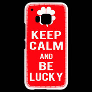 Coque HTC One M9 Keep Calm Be Lucky Rouge