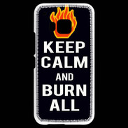 Coque HTC One M9 Keep Calm Burn Noir