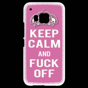 Coque HTC One M9 Keep Calm Fuck Off Rose