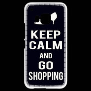 Coque HTC One M9 Keep Calm Go Shopping Noir