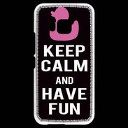 Coque HTC One M9 Keep Calm Have fun Noir