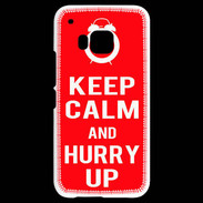 Coque HTC One M9 Keep Calm Hurry up Rouge