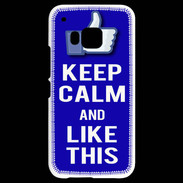 Coque HTC One M9 Keep Calm Like This Bleu
