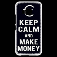 Coque HTC One M9 Keep Calm Make money Noir