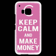 Coque HTC One M9 Keep Calm Make money Rose