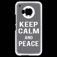 Coque HTC One M9 Keep Calm Peace Gris