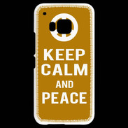 Coque HTC One M9 Keep Calm Peace Orange
