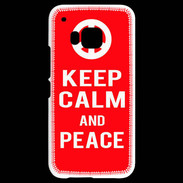 Coque HTC One M9 Keep Calm Peace Rouge