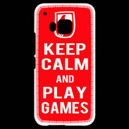 Coque HTC One M9 Keep Calm Play games Rouge