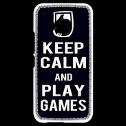 Coque HTC One M9 Keep Calm Play games Noir