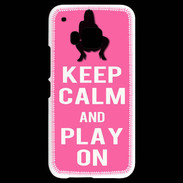 Coque HTC One M9 Keep Calm Play on Rose