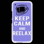 Coque HTC One M9 Keep Calm Reelax Bleu