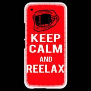 Coque HTC One M9 Keep Calm Reelax Rouge