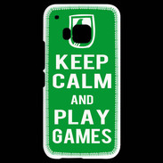 Coque HTC One M9 Keep Calm Play games Vert