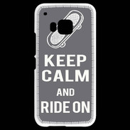 Coque HTC One M9 Keep Calm Ride on Gris