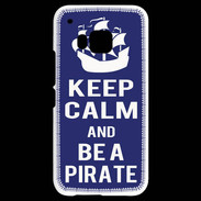 Coque HTC One M9 Keep Calm Be a Pirate Bleu