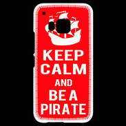 Coque HTC One M9 Keep Calm Be a Pirate Rouge